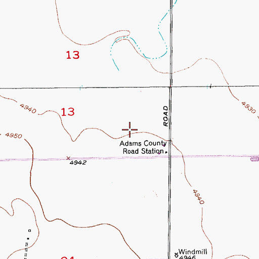 Topographic Map of Singleton Ranch Airport (historical), CO
