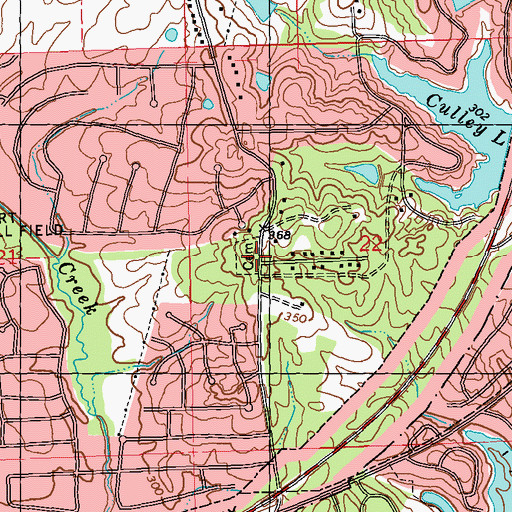 Topographic Map of Old Christian Union Cemetery, MS