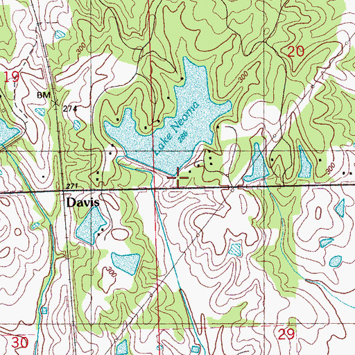 Topographic Map of White Family Cemetery, MS