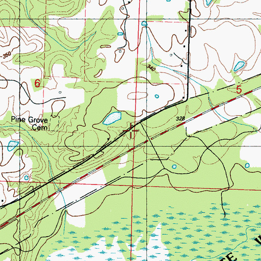 Topographic Map of Beale Family Cemetery, MS