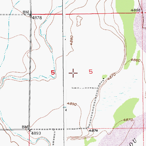 Topographic Map of Bijou Basin Airport, CO