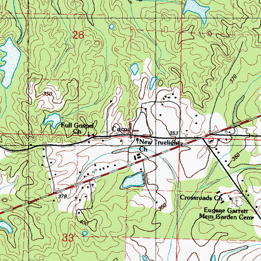 Topographic Map of Brown Cemetery, MS