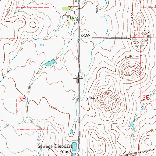 Topographic Map of Calhan Airport, CO