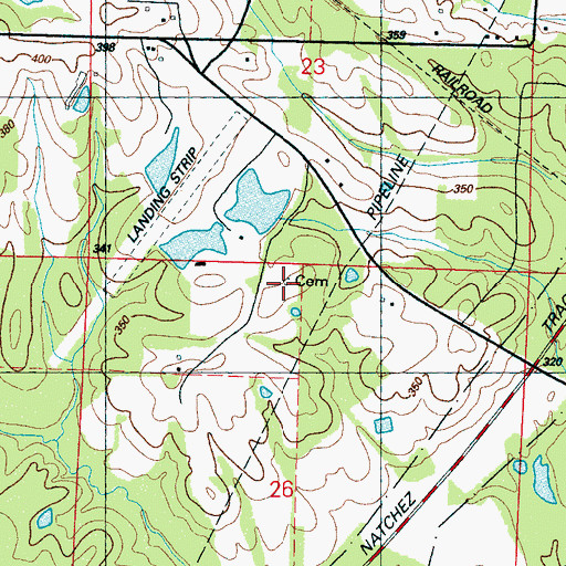 Topographic Map of Gilbert - Williams Cemetery, MS