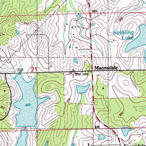 Topographic Map of Goodloe Cemetery, MS