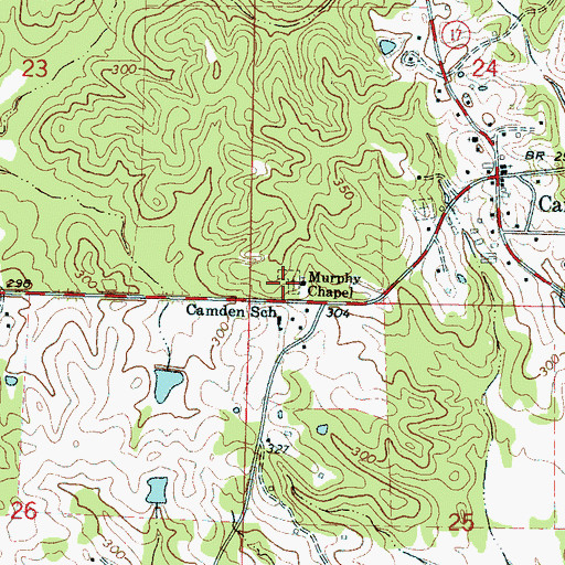 Topographic Map of Great Murphy Chapel Cemetery, MS