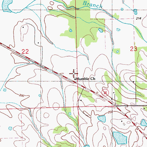 Topographic Map of Humble Jerusalem Missionary Baptist Church Cemetery, MS