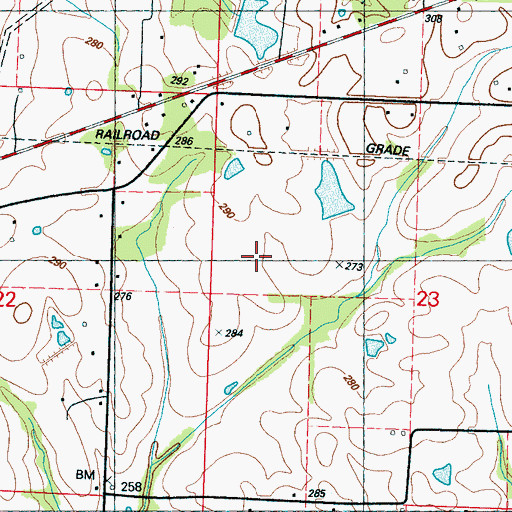 Topographic Map of Kyle Place Cemetery, MS