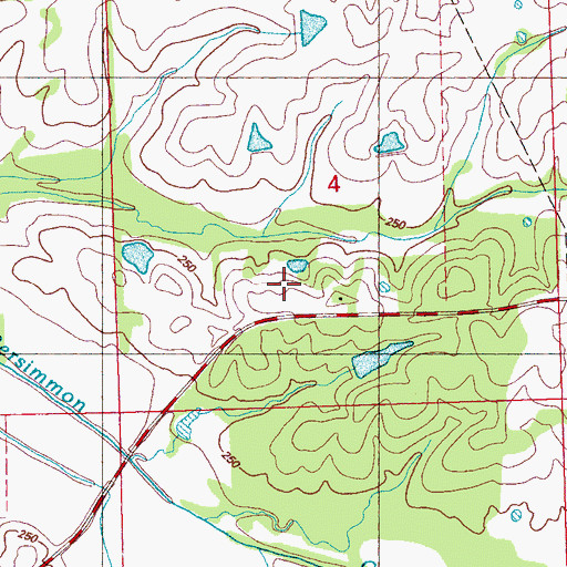 Topographic Map of Lowe Cemetery, MS
