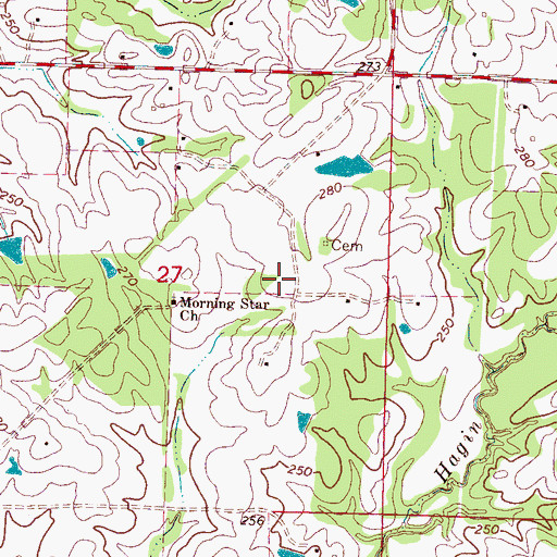 Topographic Map of Martin Family Cemetery, MS