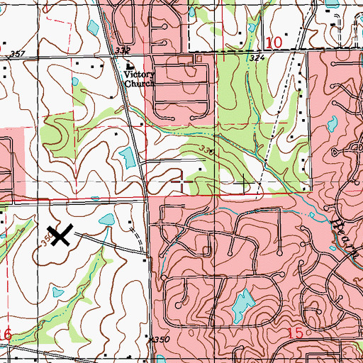 Topographic Map of Melton - Bennett Cemetery, MS