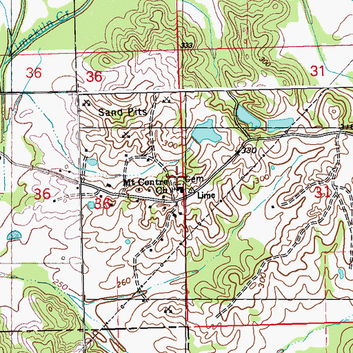 Topographic Map of Mount Center Missionary Baptist Church Cemetery, MS