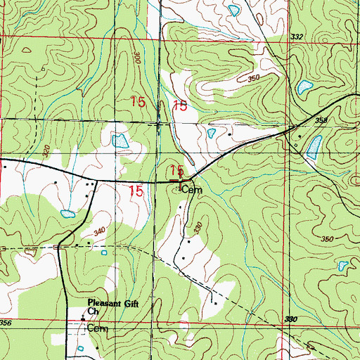 Topographic Map of Old Iron Cemetery, MS