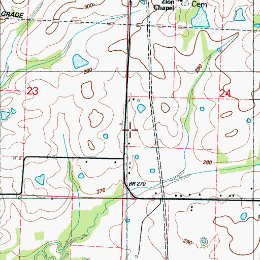Topographic Map of Payne Grave, MS