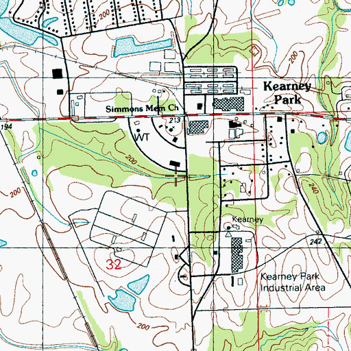 Topographic Map of Powell - Thompson Cemetery, MS