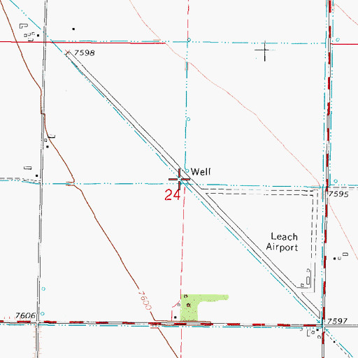 Topographic Map of Leach Airport, CO