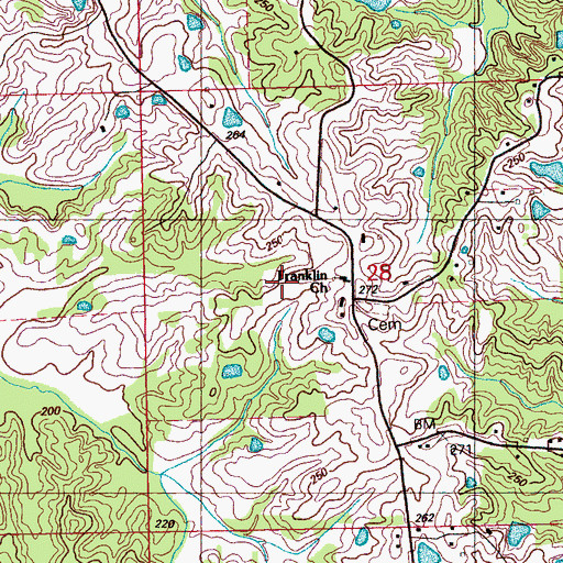 Topographic Map of Smith Family Cemetery, MS
