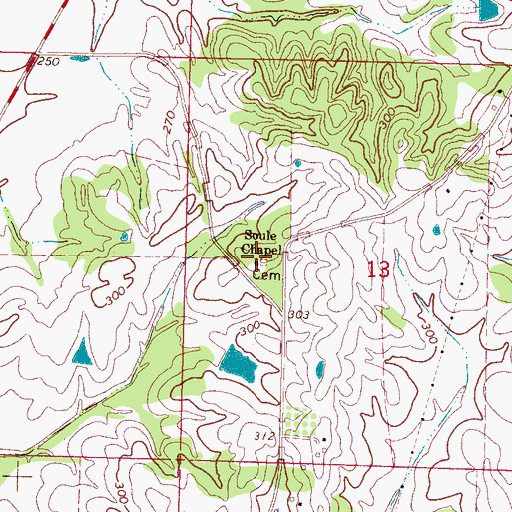 Topographic Map of Soule Chapel Cemetery, MS