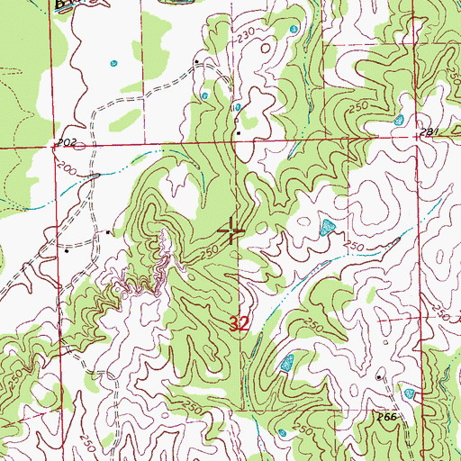 Topographic Map of Tucker Family Cemetery, MS