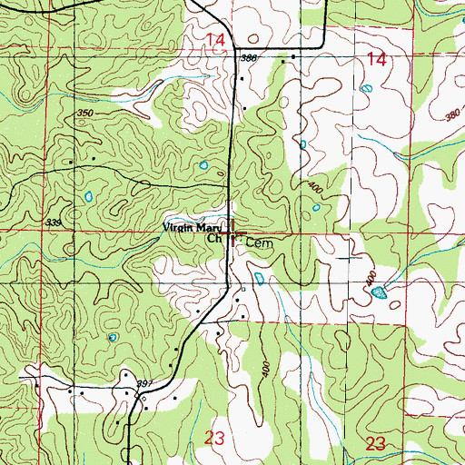 Topographic Map of Virgin Mary Cemetery, MS