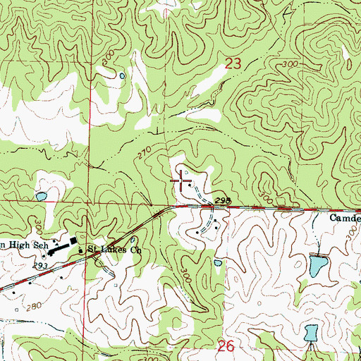 Topographic Map of Wilderwood Cemetery, MS