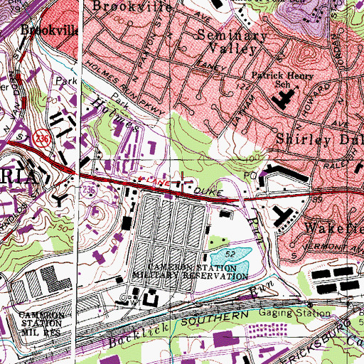 Topographic Map of Charles E Beatley, Junior Central Library, VA