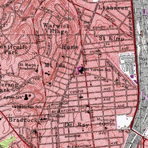 Topographic Map of James M Duncan Branch, VA
