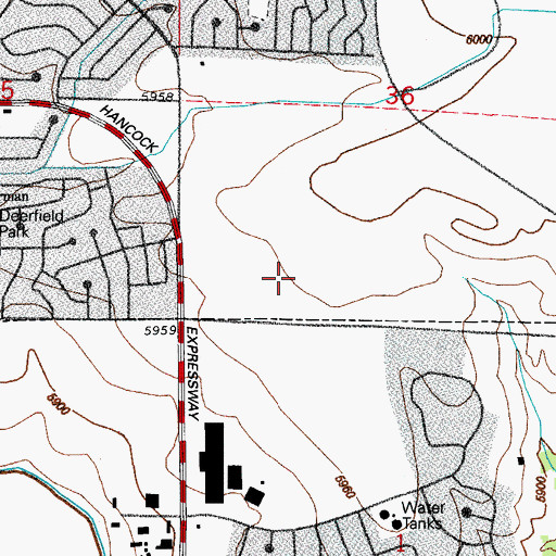 Topographic Map of Rocky Mountain Airport (historical), CO