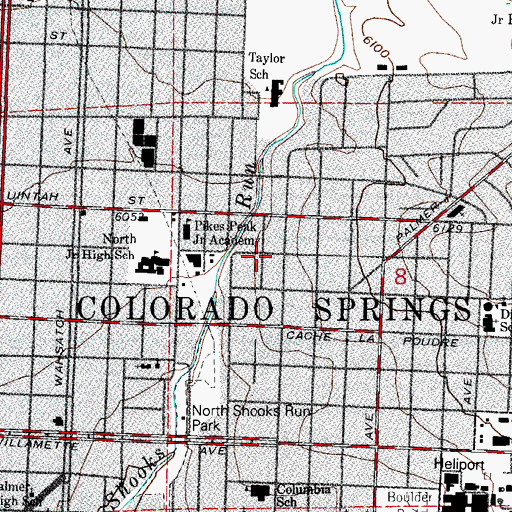 Topographic Map of Saint Francis Hospital Heliport, CO