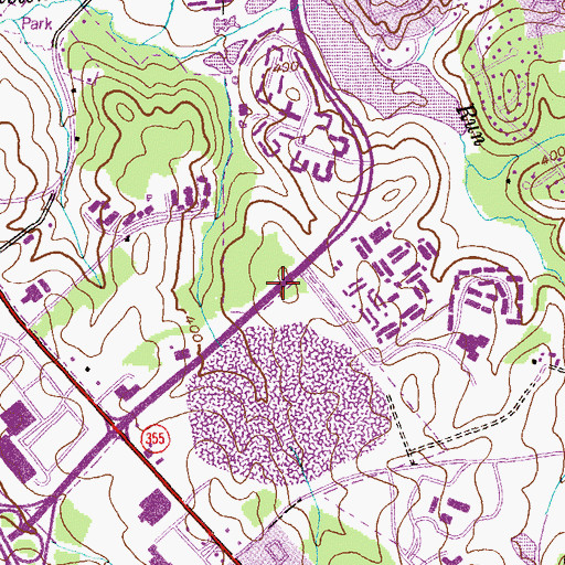 Topographic Map of Gaithersburg Library, MD