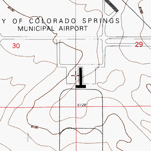 Topographic Map of City of Colorado Springs Municipal Airport, CO