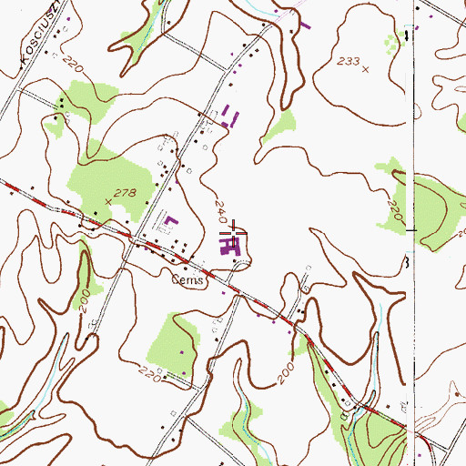 Topographic Map of Readington Middle School, NJ