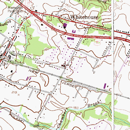 Topographic Map of Whitehouse Elementary School, NJ