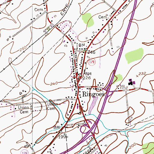 Topographic Map of Kirkpatrick Presbyterian Church, NJ