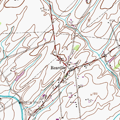 Topographic Map of Reaville School (historical), NJ
