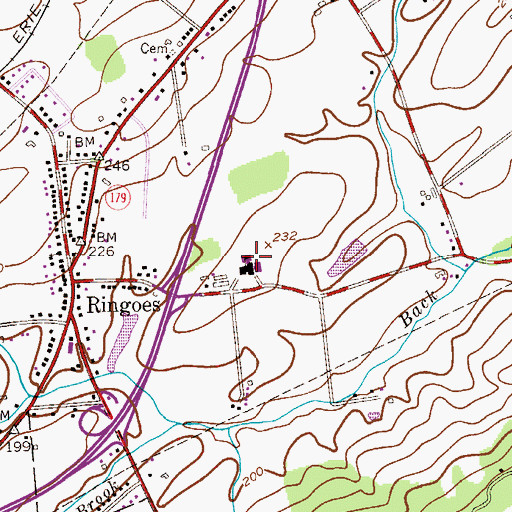 Topographic Map of East Amwell Township Elementary School, NJ