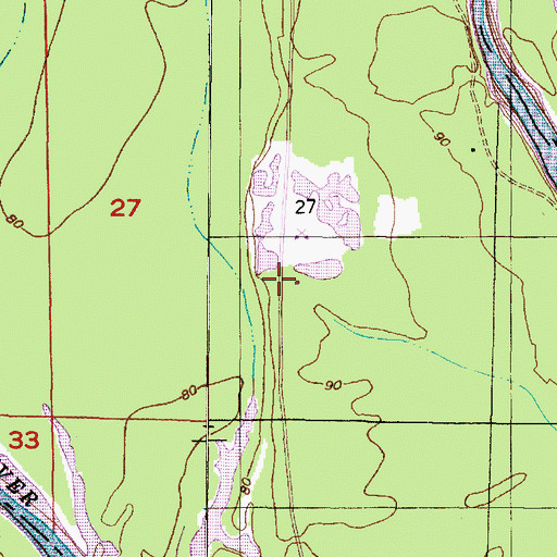 Topographic Map of Evening Star School (historical), AL
