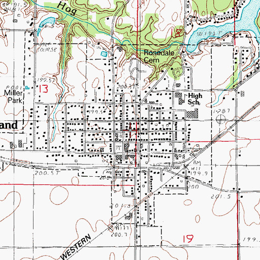 Topographic Map of Oakland United Methodist Church, IL