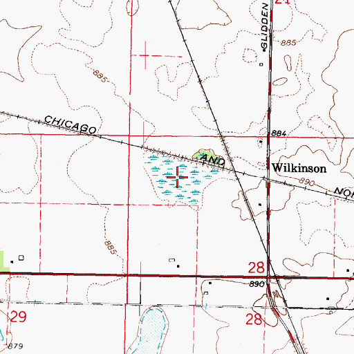 Topographic Map of Wilkinson - Renwick Marsh Nature Preserve, IL