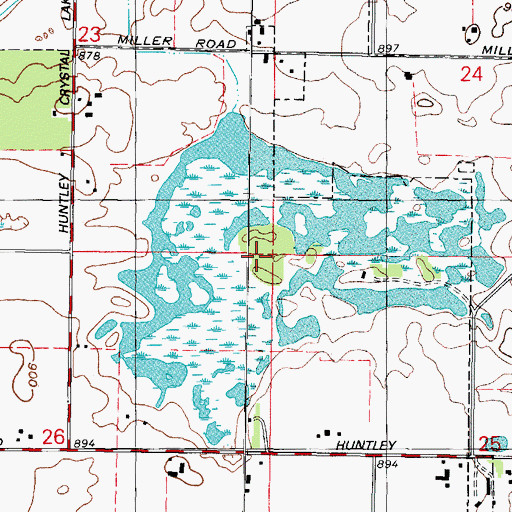 Topographic Map of Exner Marsh Nature Preserve, IL