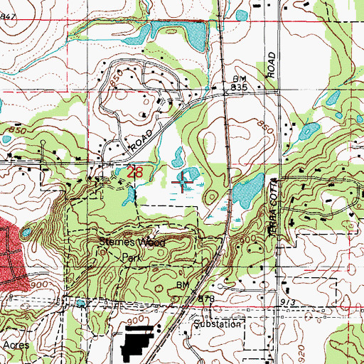 Topographic Map of Sterne's Fen Nature Preserve, IL