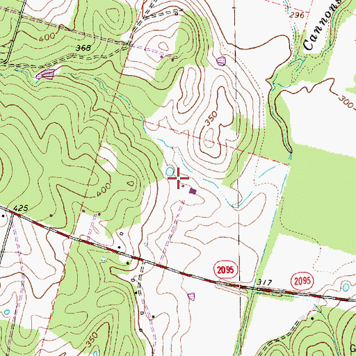 Topographic Map of Ledbetter Cemetery, TX