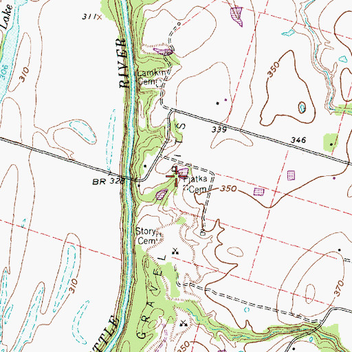 Topographic Map of Payatka Family Cemetery, TX
