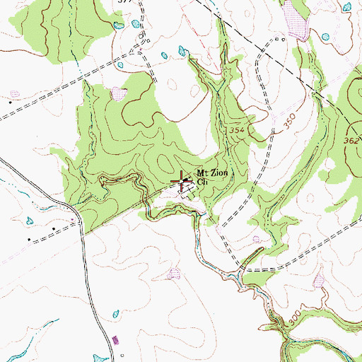 Topographic Map of Mount Zion Cemetery, TX