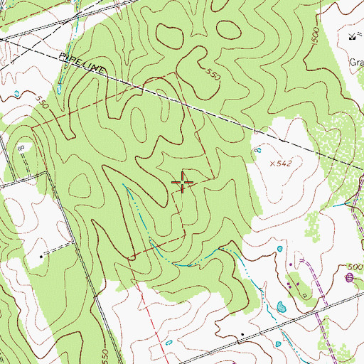 Topographic Map of Bryant - Massinggill Cemetery, TX