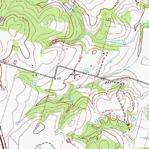 Topographic Map of Shelton Cemetery, TX