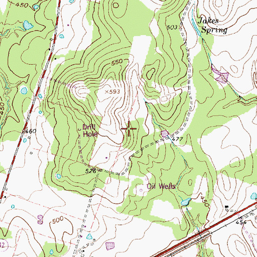 Topographic Map of Wolf Cemetery, TX