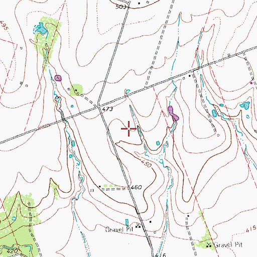 Topographic Map of Moore Cemetery, TX