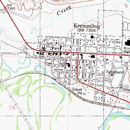 Topographic Map of Middle Park Medical Center Kremmling Campus, CO