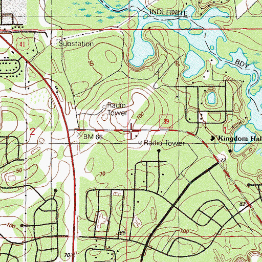 Topographic Map of Springs Presbyterian Church, FL